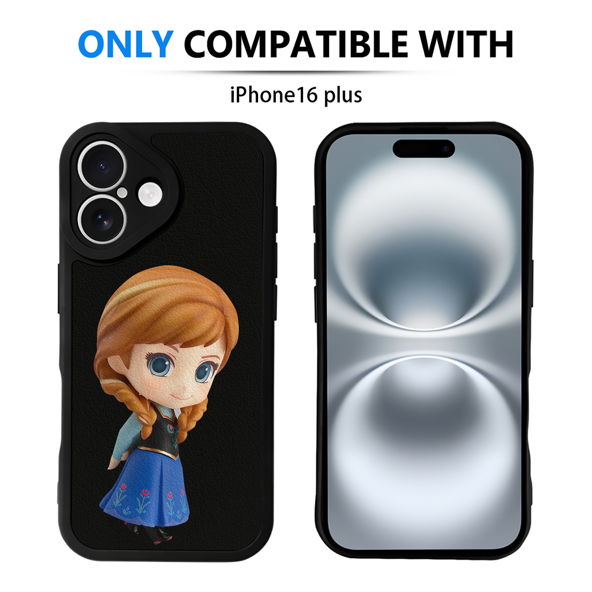 （画像用） アナと雪の女王 アンナ エルサ Frozen Anna Elsa 【iPhone 16シリーズ対応】シリコンスマホケース（レザー調） 材質：シリコン